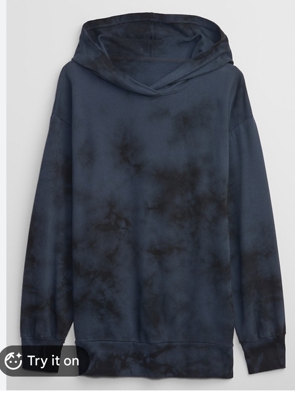GAP Tie Dyed Hoodie Sweatshirt Sz S w MEASUREMENTS Black & Blue